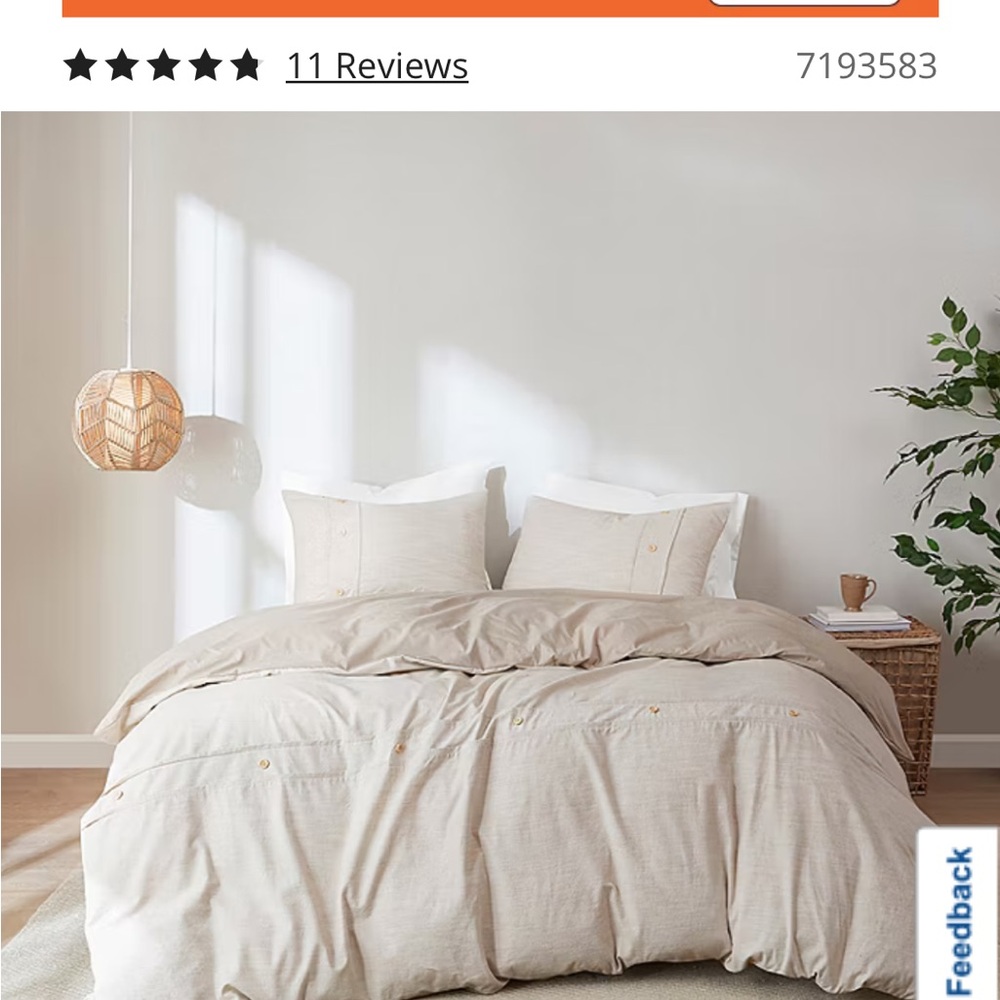 Luxurious Organic Beige Duvet Cover Set - Queen